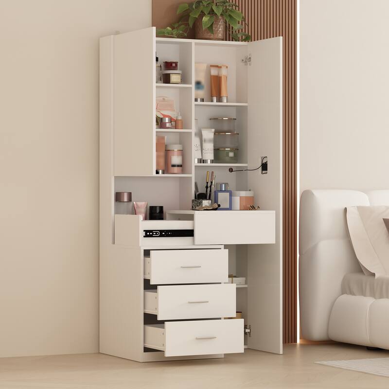 Dresser LED-Lit Vanity Dressing Cabinet with Full-Length Mirror