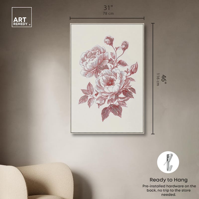 Breezy Red Pencil Blooms Canvas by Art Remedy