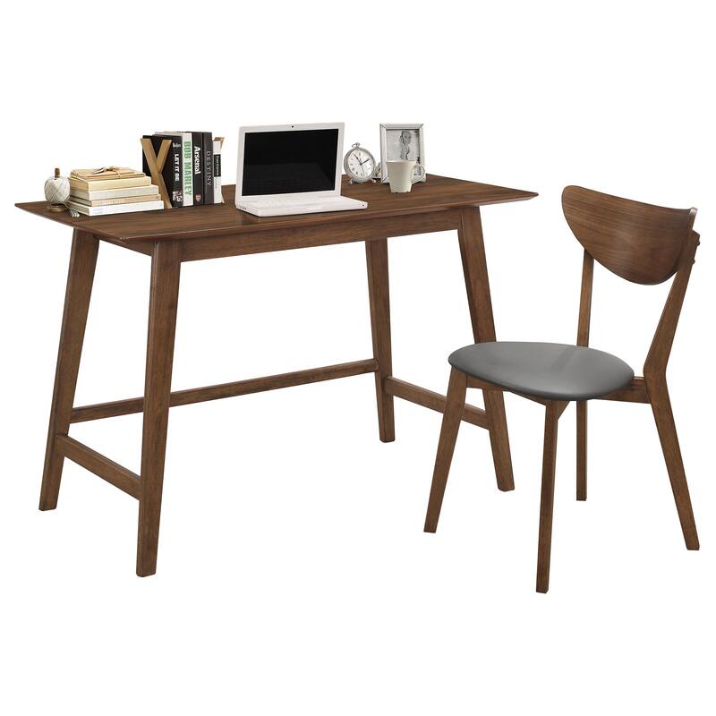 Karri 2-Piece Home Office Computer Desk and Chair Set Walnut - Walnut