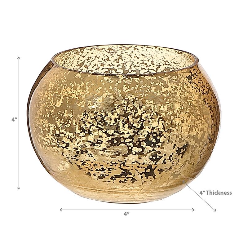 Mercury Curved Tealight Holder Gold - Set of 2 - N/A