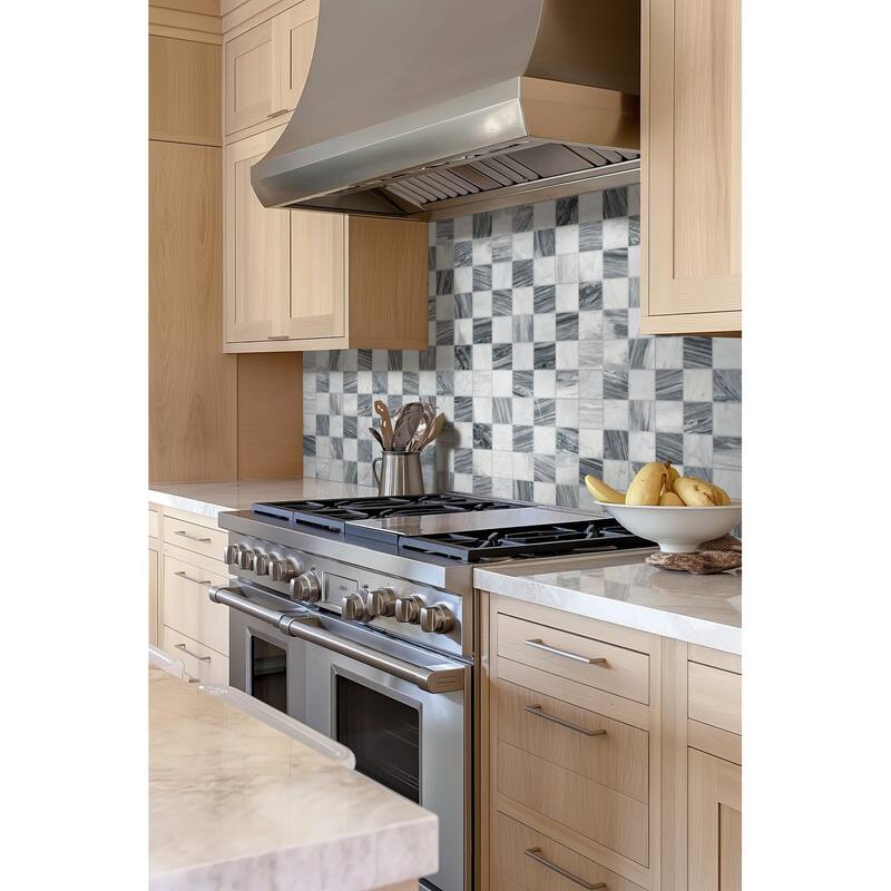 Ackland AKM-S-3X3SQP-CA 12" x 12" Marble Square Floor and Wall Mosaic