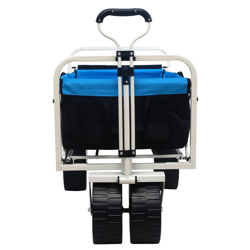 Foldable Garden Utility Cart with 360° Rotating Wheels, Supports 150 lbs