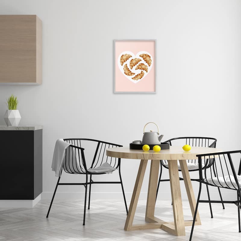 Stupell Morning Croissants in Heart Shape Framed Giclee Art Design By Lil' Rue