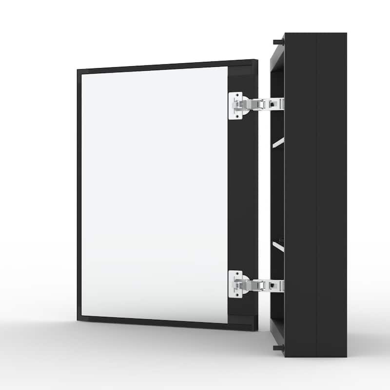 16" x 20" Rectangular Aluminum Surface Mount Medicine Cabinet with Mirror and Shelves - 16" x 20"