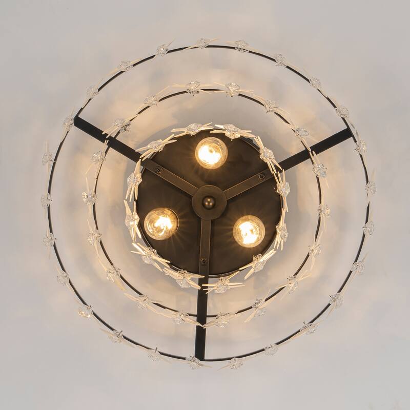 Starsky Coastal 3-Light Tiered Shell Flush Mount