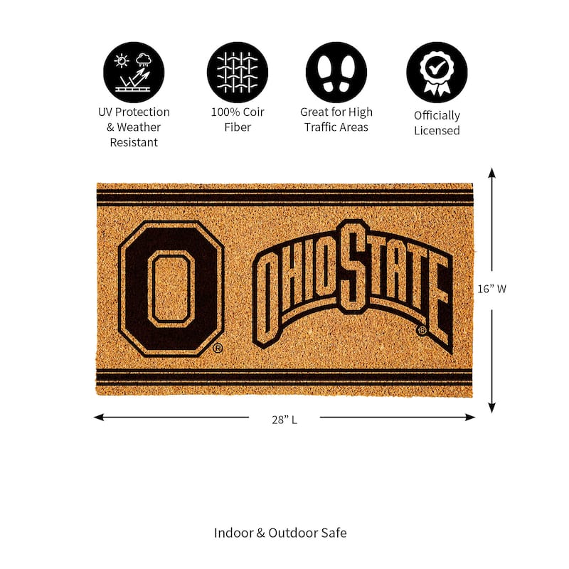 Ohio State University Monochrome Indoor/Outdoor Coir Door Mat