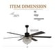 preview thumbnail 12 of 18, Cusp Barn 65" Ceiling Fan with Light and Remote,Modern Gorgeous Crystal Light Fixture,Silent Reversible Motor Fan Light,6-Speeds