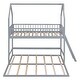 preview thumbnail 4 of 7, Gray Twin Over Twin-Twin House Bunk Bed with Full-length Guardrail and Ladder