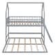 preview thumbnail 4 of 7, Gray Twin over Twin-Twin House Bunk Bed with Extending Trundle and Ladder