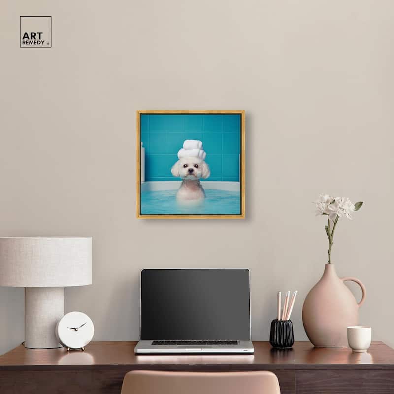 Fluff in the Tub Canvas by Art Remedy