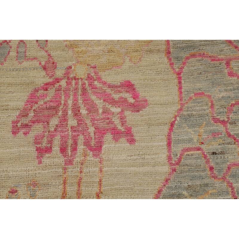 Hand Knotted Oriental 100% Wool Carpet Traditional Animal Pictorial Beige & Ivories Art Deco Runner Rug - 13' 0'' X 2' 10''