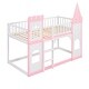 preview thumbnail 12 of 14, Twin over Twin Castle Bunk Bed with Ladder,Versatile Floor BedEasy to Assemble