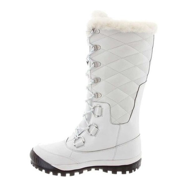 black and white snow boots