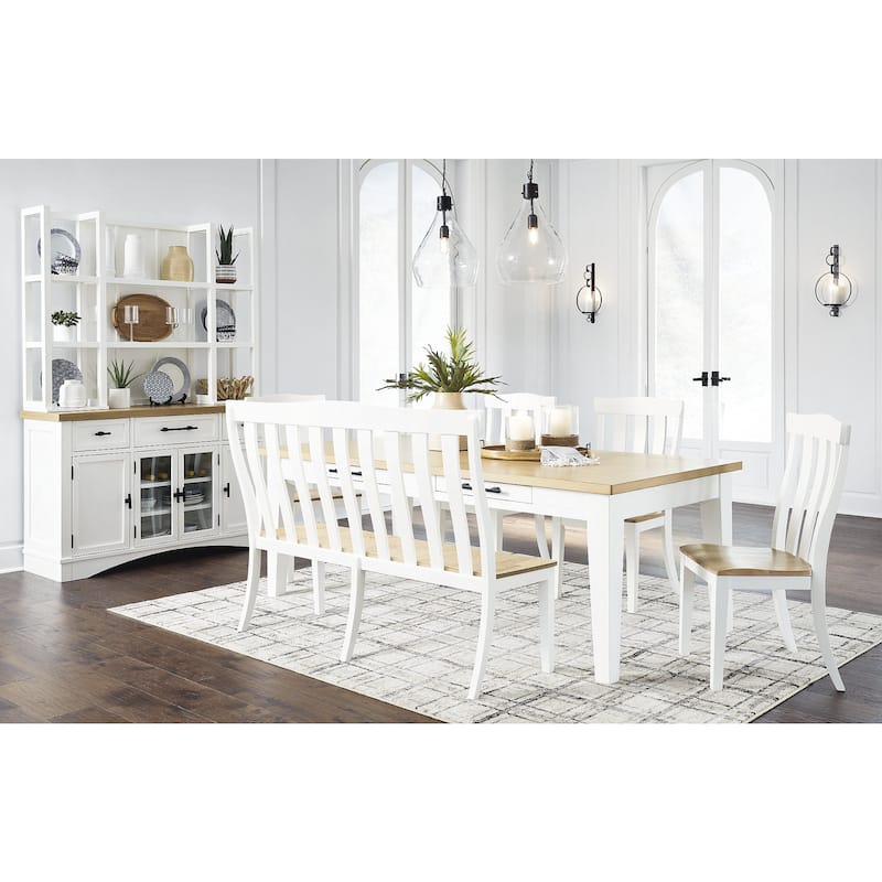 Signature Design by Ashley Ashbryn White/Natural Dining Chair - 19.25" W x 20.63" D x 40.25" H