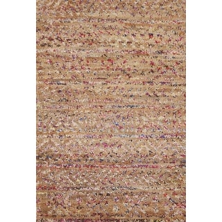 Brown Moroccan Oriental Area Rug Hand-knotted Jute Carpet - 2'0" x 3'0"