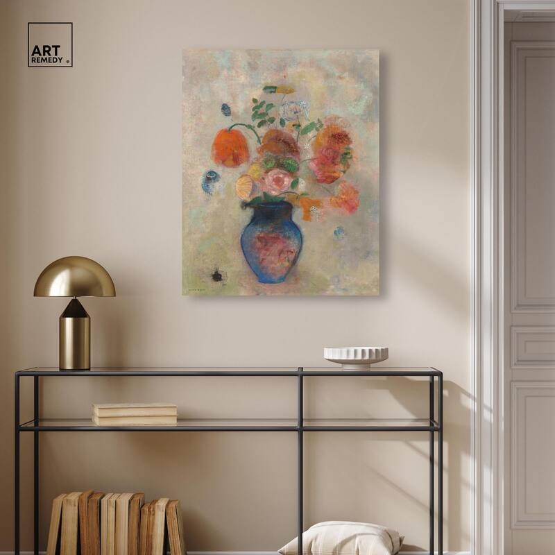 Vase with Flowers 1990 Canvas by Art Remedy, Gallery Wrapped