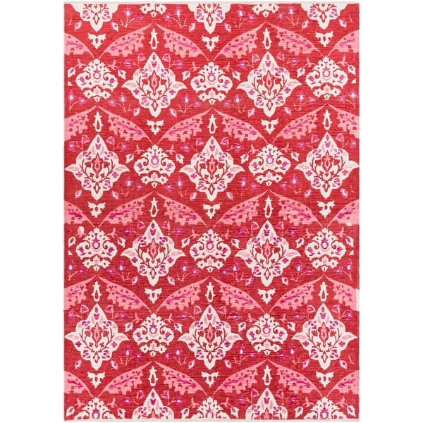 slide 2 of 12, Hand-Woven Via Cotton Rug 8' x 11' - Red