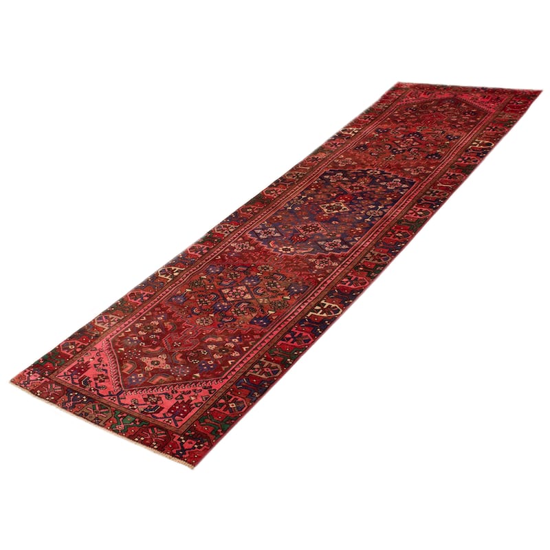 ECARPETGALLERY Hand-knotted Andelz Red Wool Rug - 3'10 x 13'3