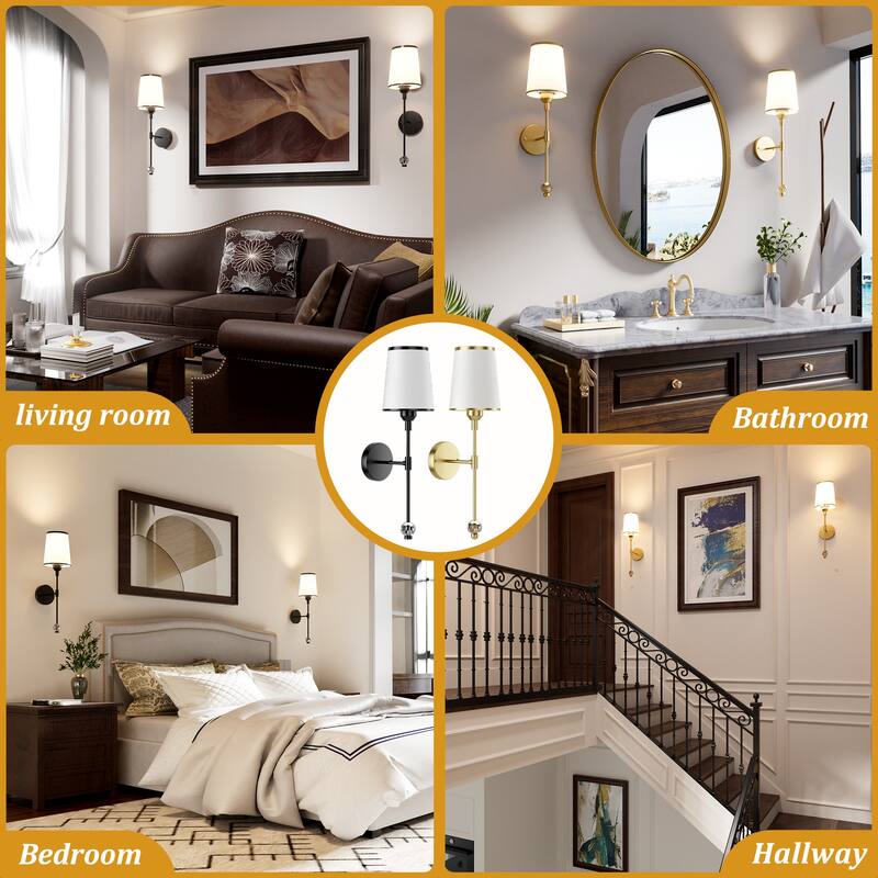 2-Pack Battery Operated Wall Sconces Rechargeable with Remote Control Dimmable 15-Color Light - N/A