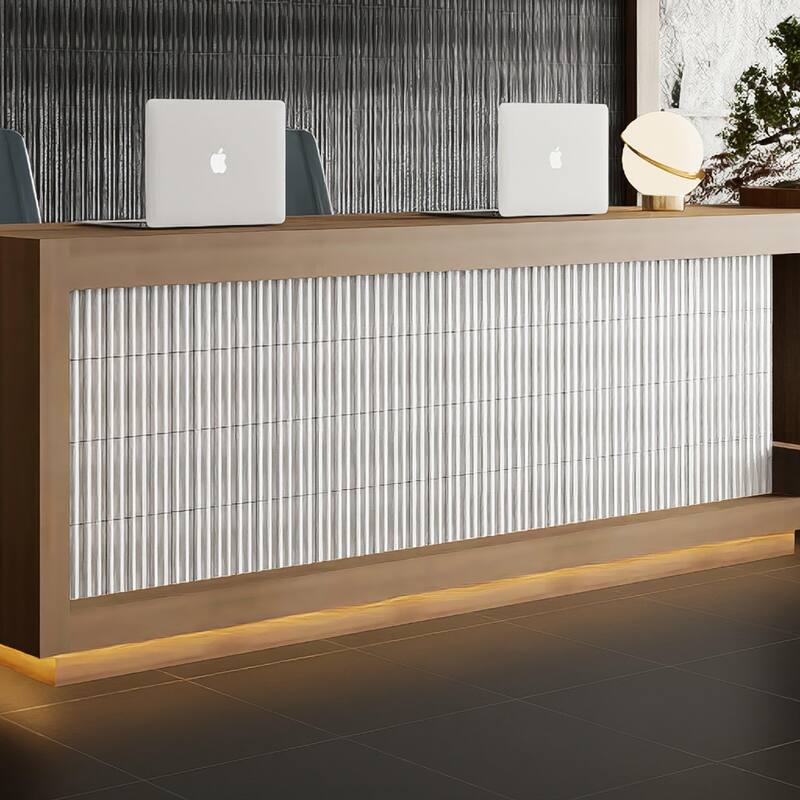 Merola Tile Crown Heights Maori Glossy White 2-5/8" x 7-7/8" Ceramic Wall Tile