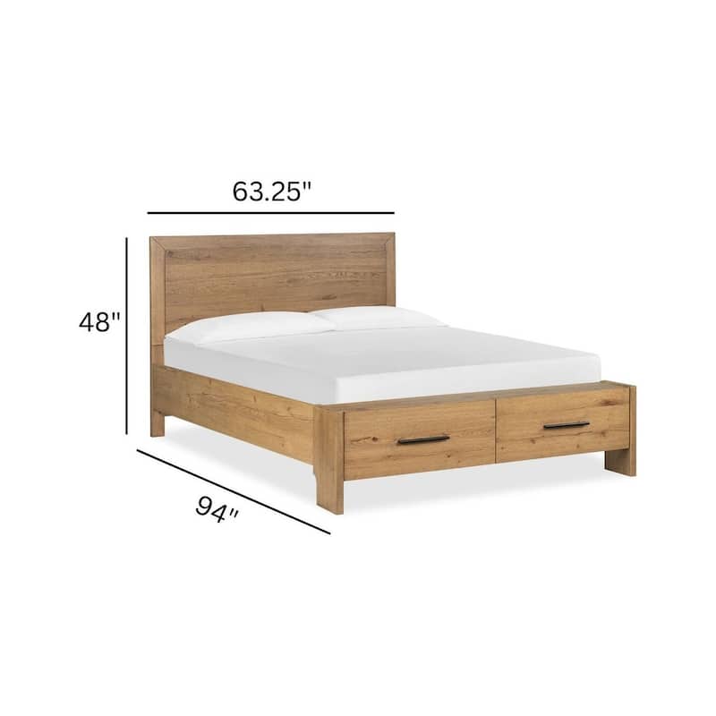 Magnussen Home Davenport Rustic Caramel Panel Storage Bed