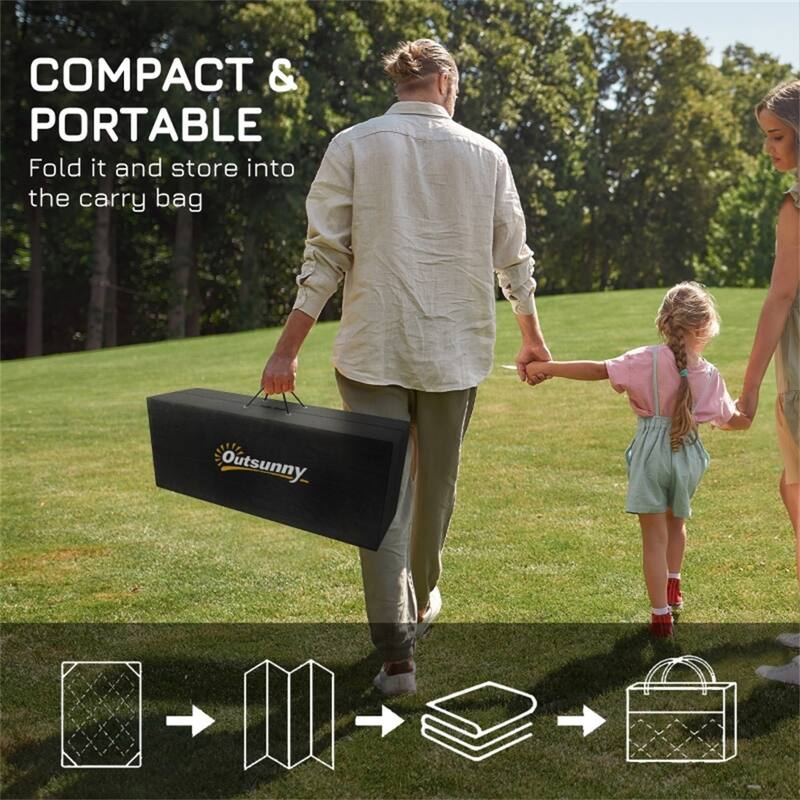 Waterproof Reversible Outdoor Rug with Carry Bag Foldable Picnic Blanket for Camping, RV Trips, Beach - 107.75" W x 143.75" L