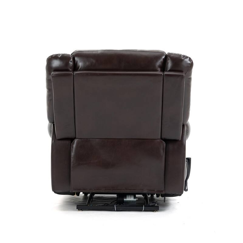 Upholstered Leather Power Lift Recliner with Massage, Heating Functions, USB Ports-Up to 350 LBS Capacity