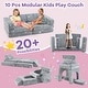 preview thumbnail 10 of 8, Gymax 10 Pcs Modular Kids Play Couch Sectional Sofa Glow in the Dark