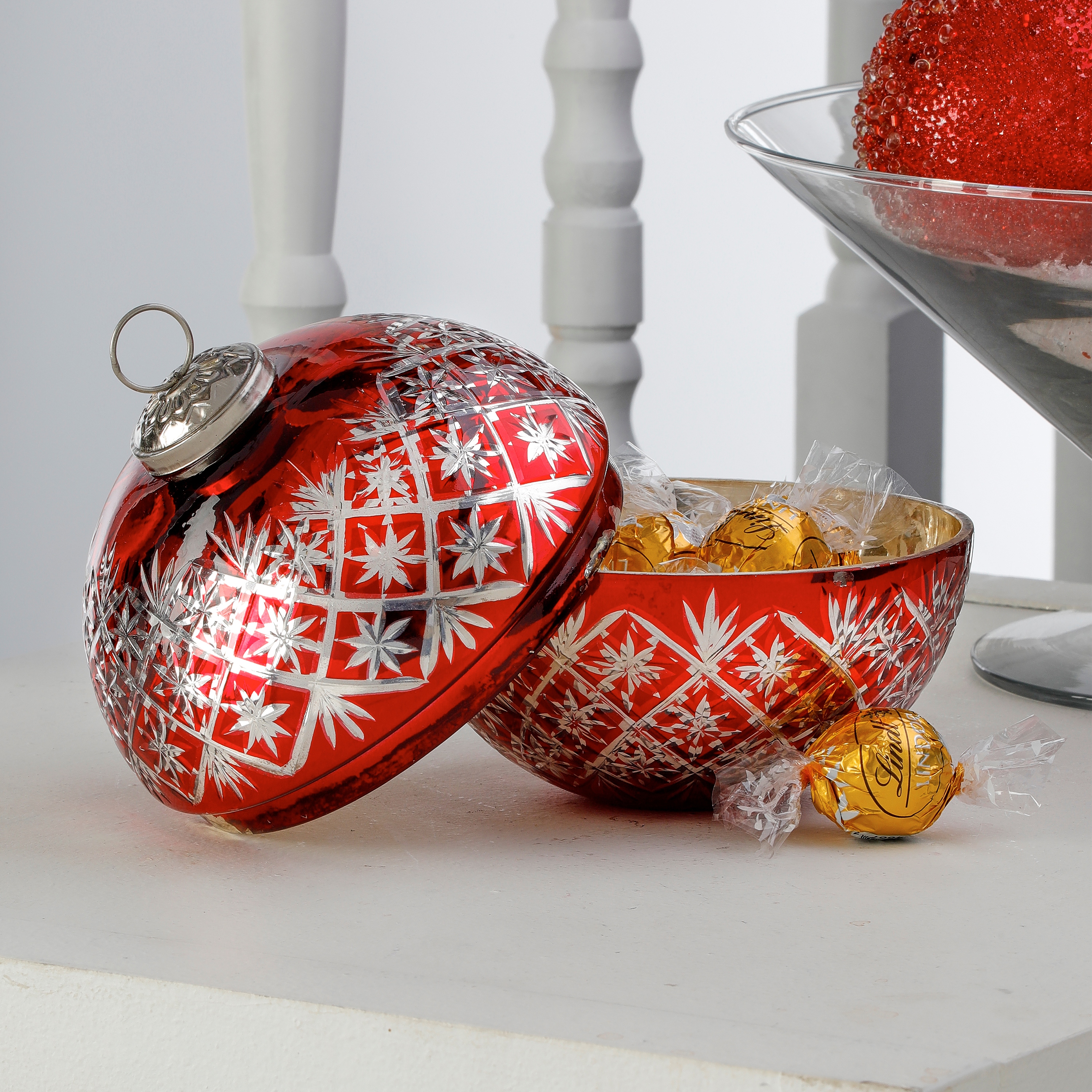 5 Etched Glass Ornament Candy Dish With Lid Bed Bath Beyond 38248525