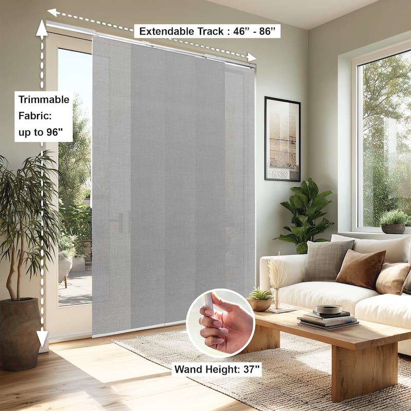 CHICOLOGY Adjustable Sliding Panels, 4-Rail Track, Light Filtering