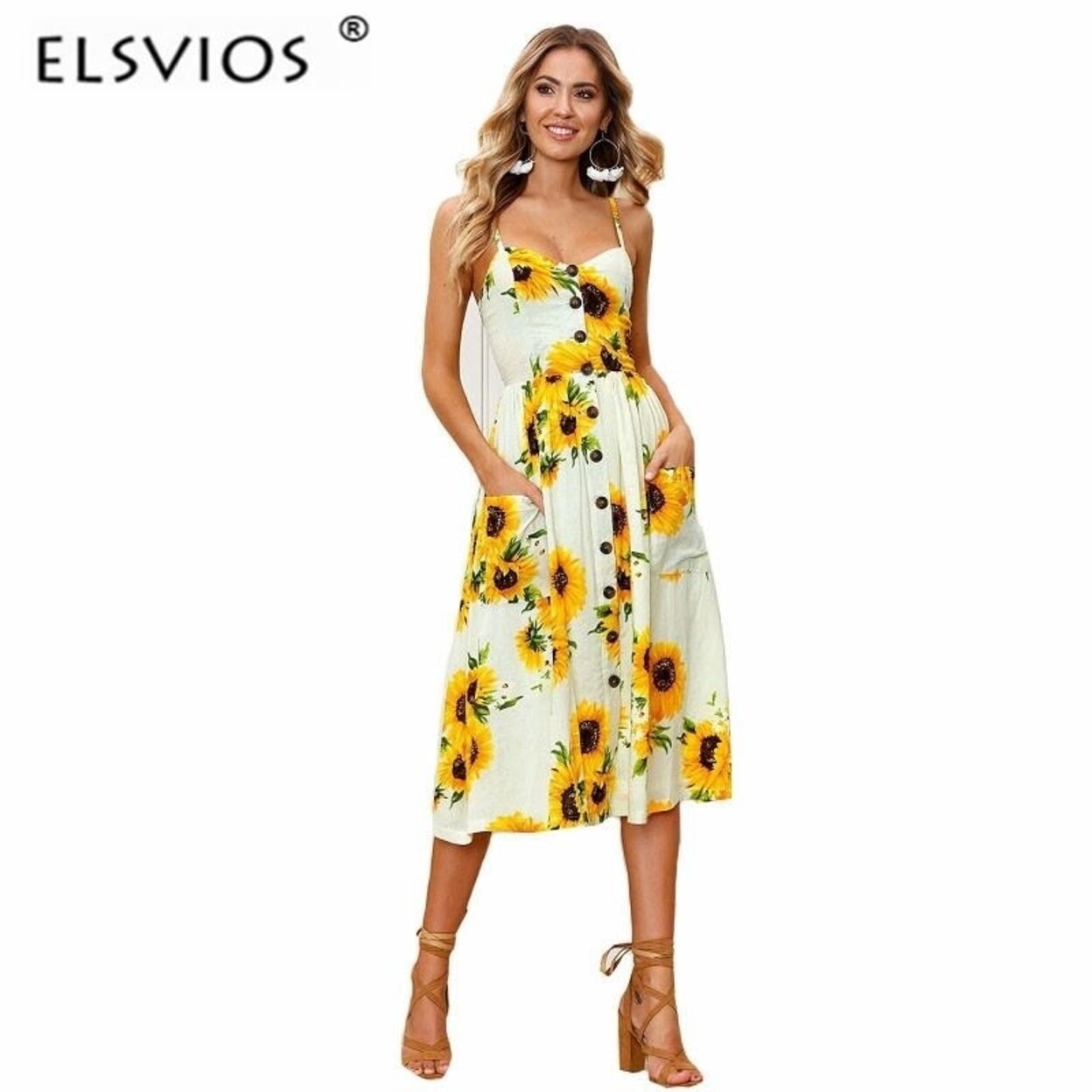 boho sunflower dress