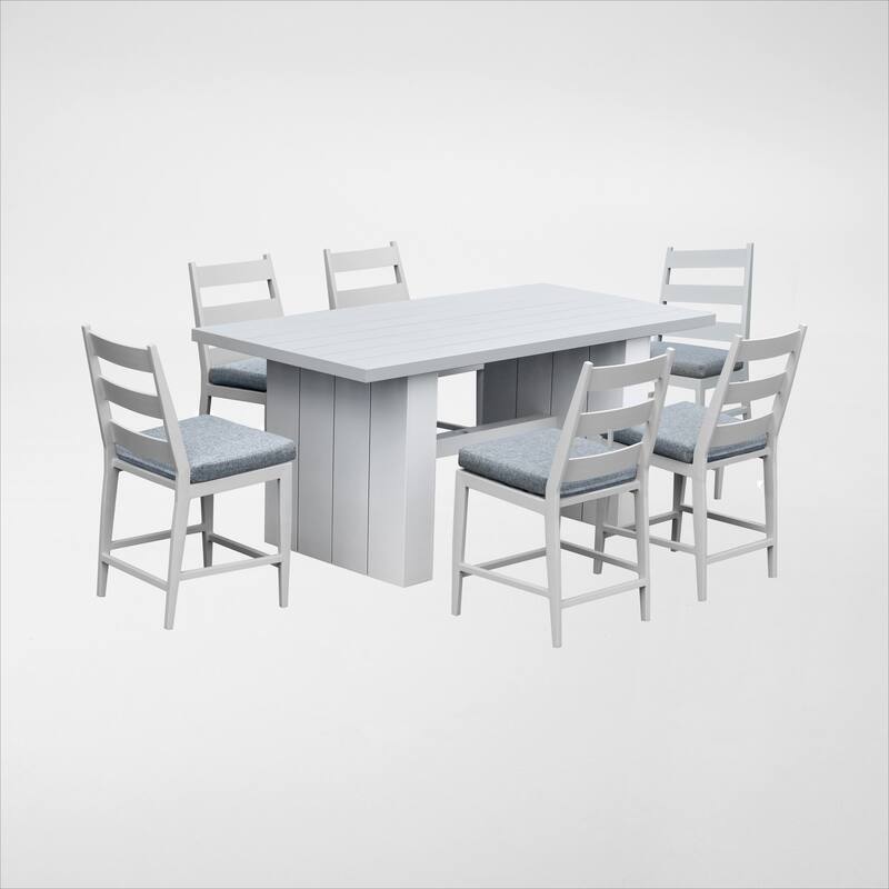 Nash Outdoor Counter Height Dining Set - Buff 7-PC