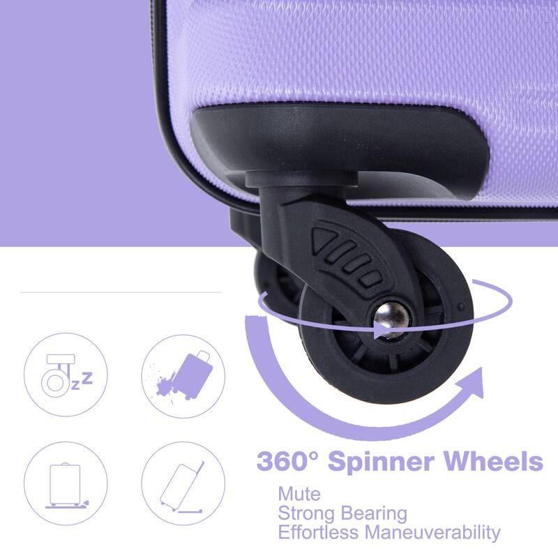 3 Piece PC Expandable Luggage Sets, Modern Lightweight Durable Suitcase with TSA Lock, Two Hooks and Spinner Wheels