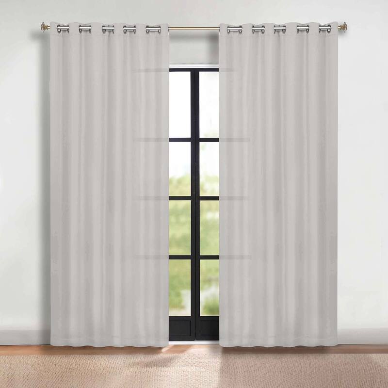 Superior Solid Machine Washable Room Darkening Grommet Blackout Curtains, Set of 2