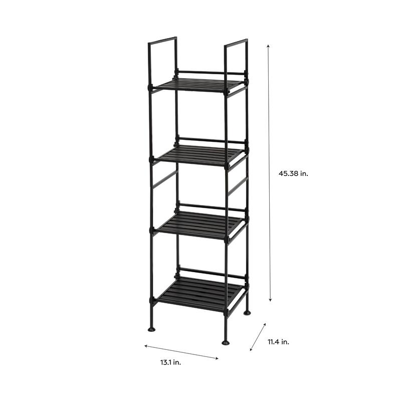 Organize It All 4 Tier Square Shelving Tower - 13.12 x 11.35 x 45.38