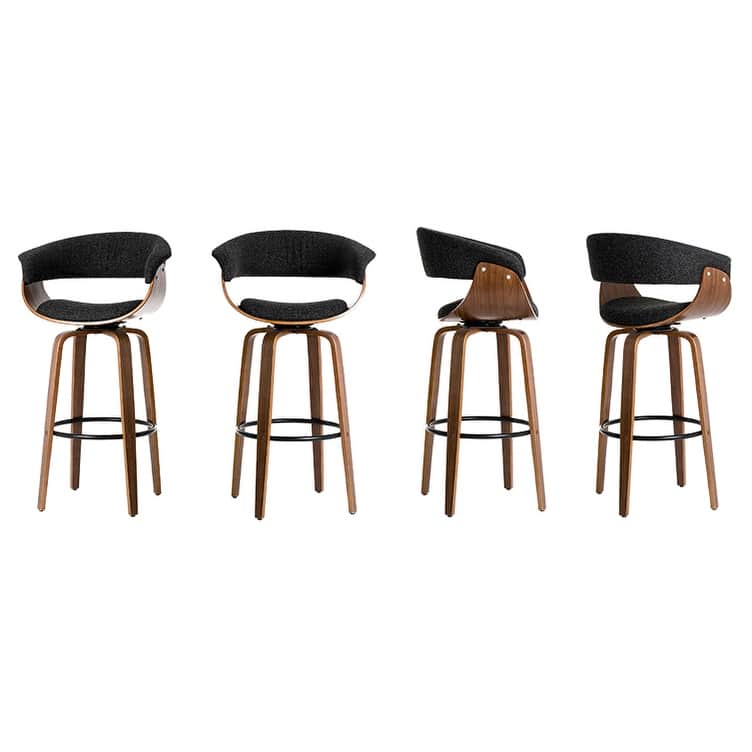 Glitzhome Set of 2 or 4 Modern Counter & Bar Height Wooden Swivel Bar Stools
