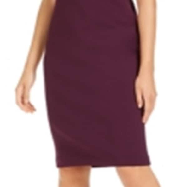 Calvin Klein Women's Sleeveless Halter Below The Knee Body Con Cocktail  Dress Purple Size 12 - Bed Bath & Beyond - 40574056