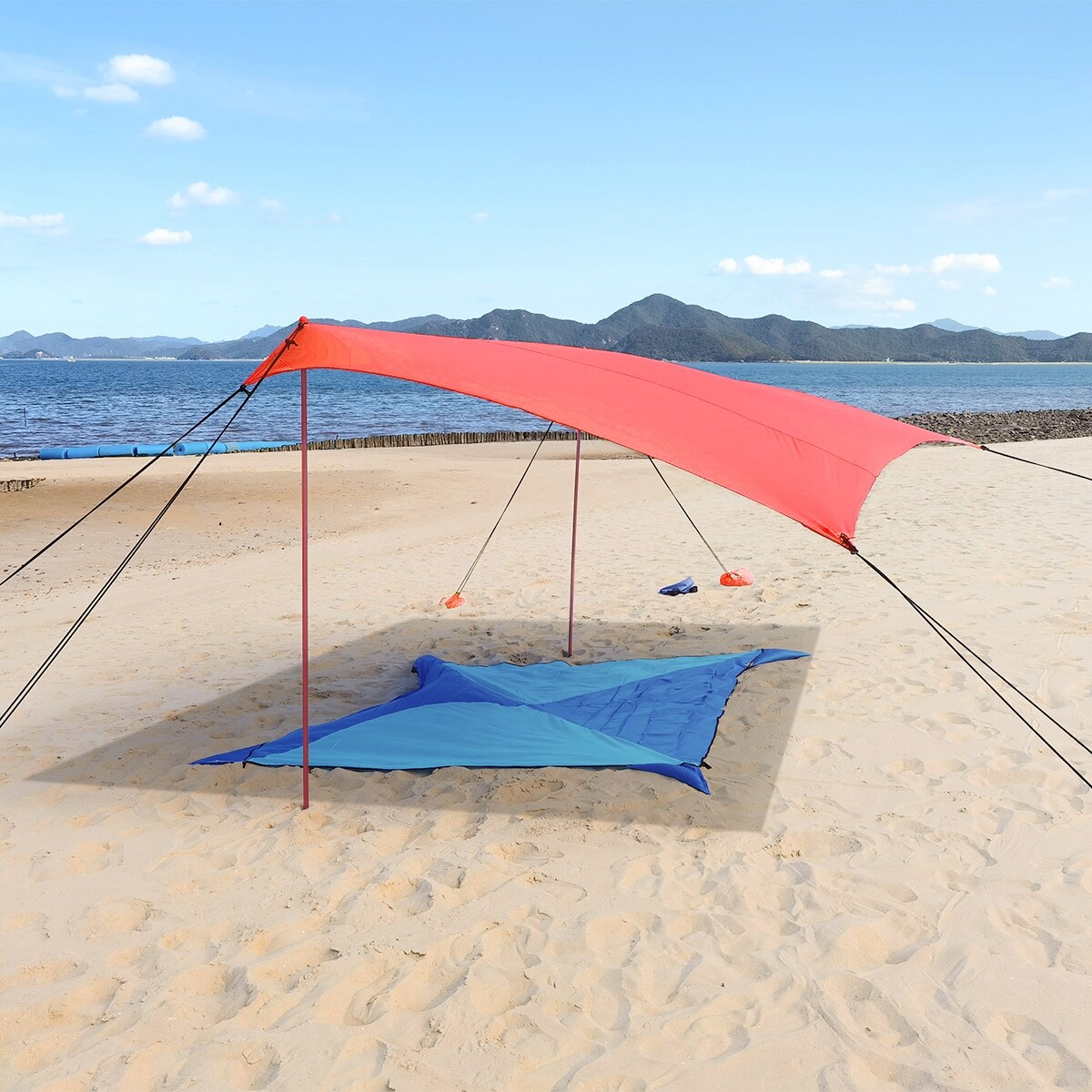 Timechee 10 Large Beach Tent Sun Shelter UPF50+ For Camping Trips, Fishing - 10W