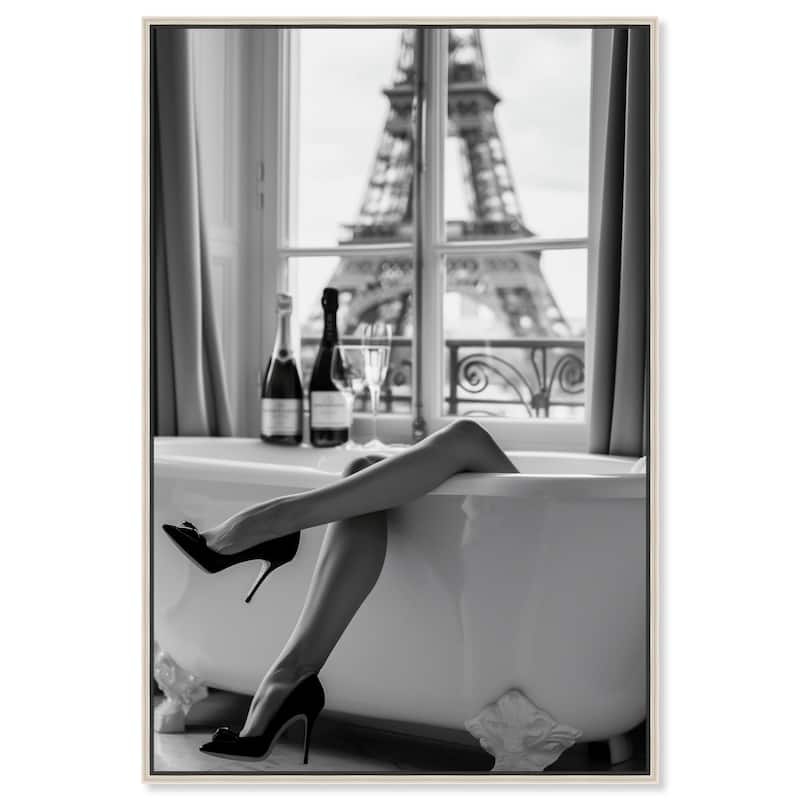 Bathtub Sit Back Glam Canvas by Art Remedy - Silver - 24" x 36"