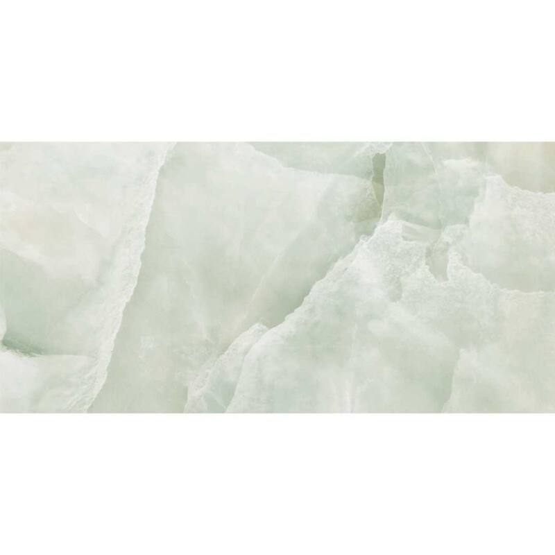 Geo Lust 12in x 24in Green Polished Porcelain Tile - Floor & Wall - Green - Case of 7 (13.56 Sq. ft.)