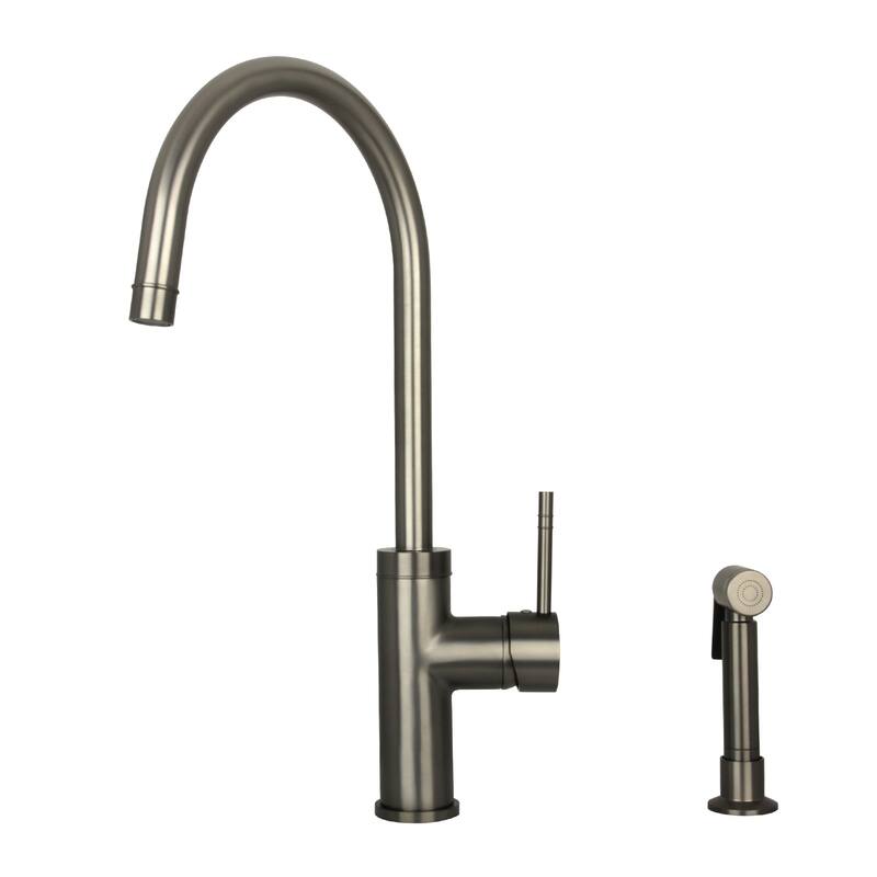 One-Handle Widespread Kitchen Faucet with Side Spray - Gun Black