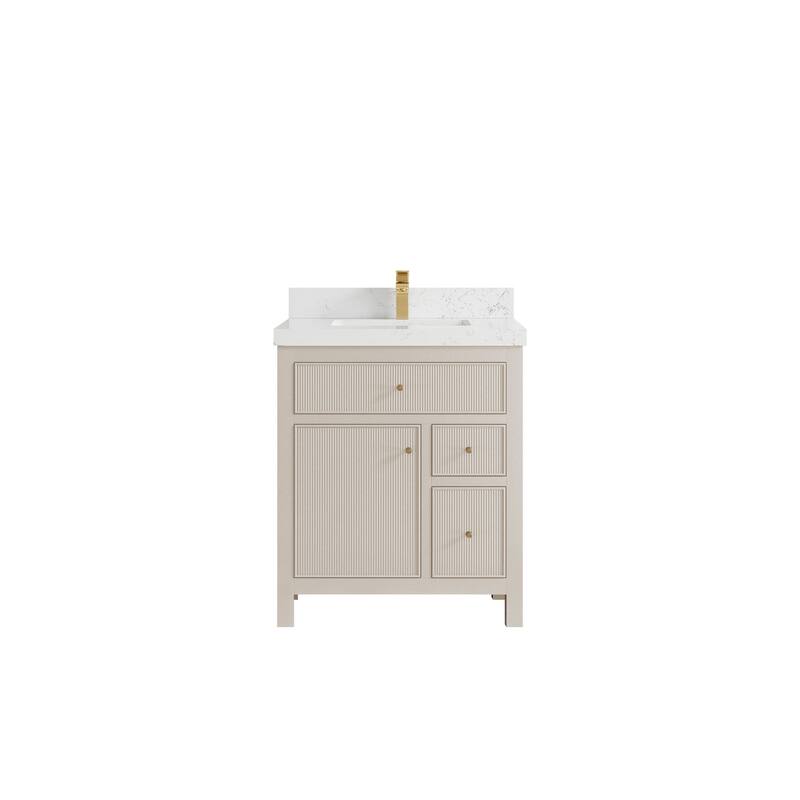 Willow Collections 30 in W x 22 in D Sonoma Free Standing Reeded Single Sink Bathroom Vanity with Countertop
