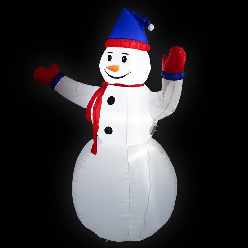 8' Animated Inflatable Lighted Standing Snowman Christmas Yard Decor