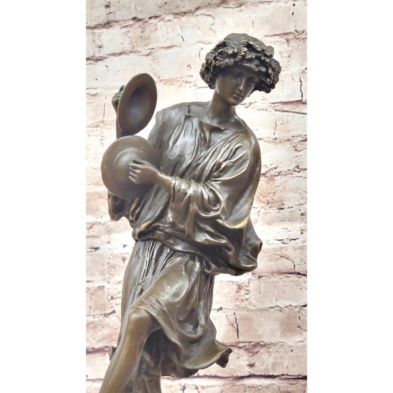 Classical Greek Dancer Girl W/ Cymbals - Dionysus Grape Vine Cult - Original Art