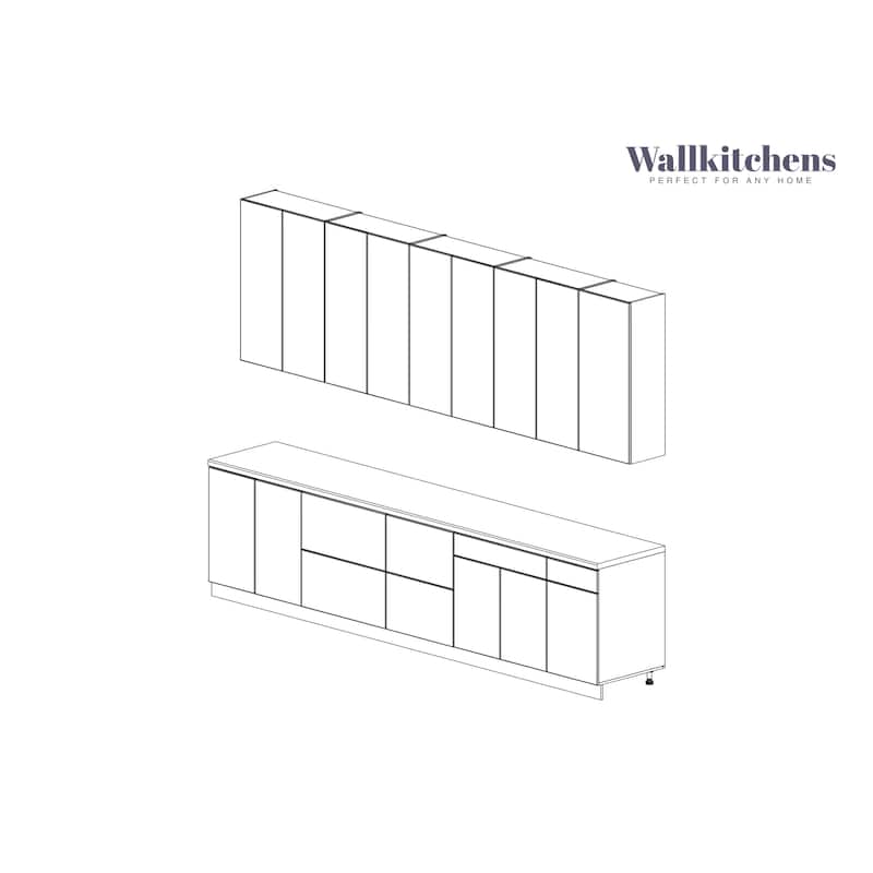 Kitchen Elite Epicure Collection Gray Color Base Size 11Ft Wide - 138x24