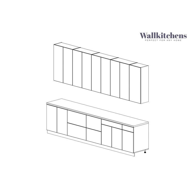 Kitchen Elite Epicure Collection White Matte Color Base Size 11Ft Wide - 138x24