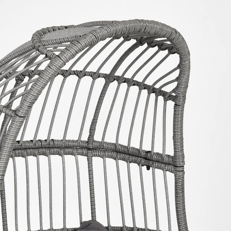 Moasis Outdoor Narrow Wicker Egg Chair Basket with Cushions