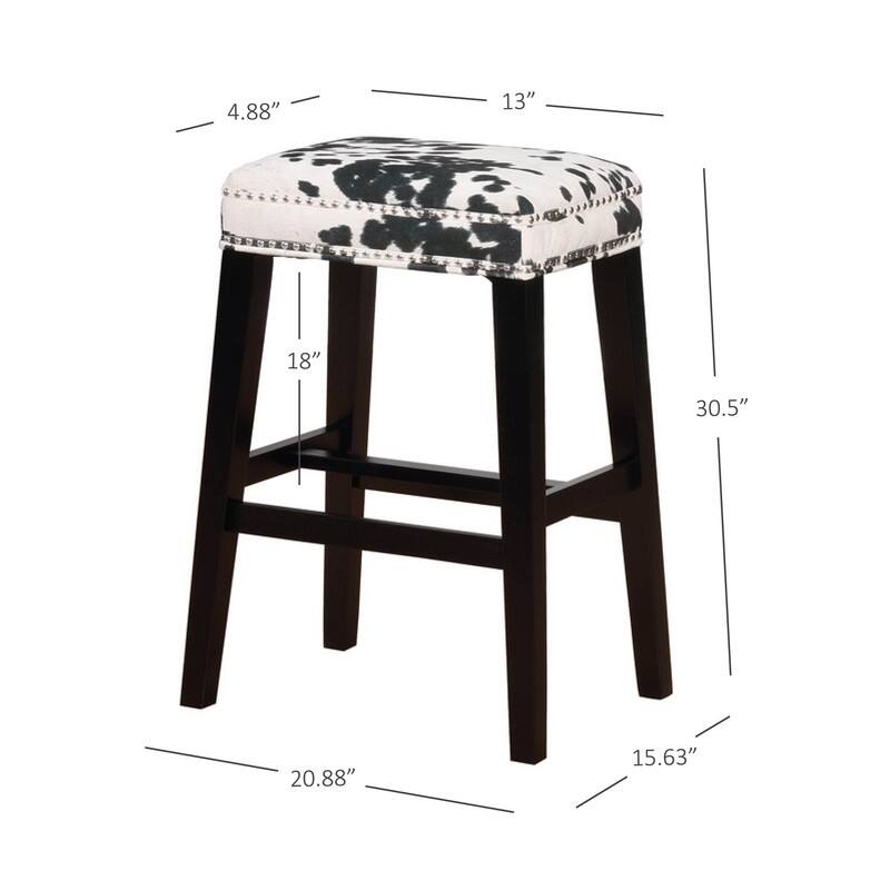 Ian Black Cow Print Bar Stool