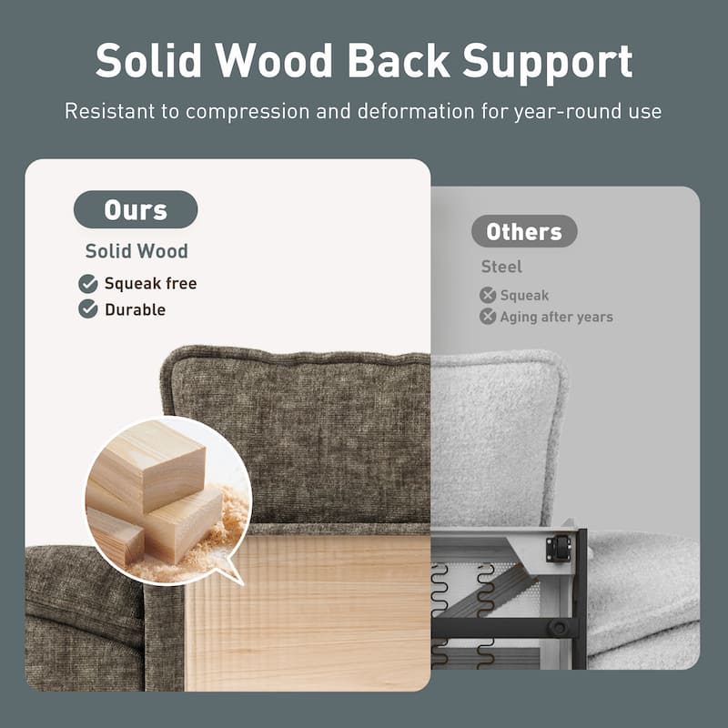 MAISON ARTS 3-Piece Sofa Set for Living Room, Comfy 3-Seater with Loveseat or Armchair, Modular Sectional Couch with Pillows