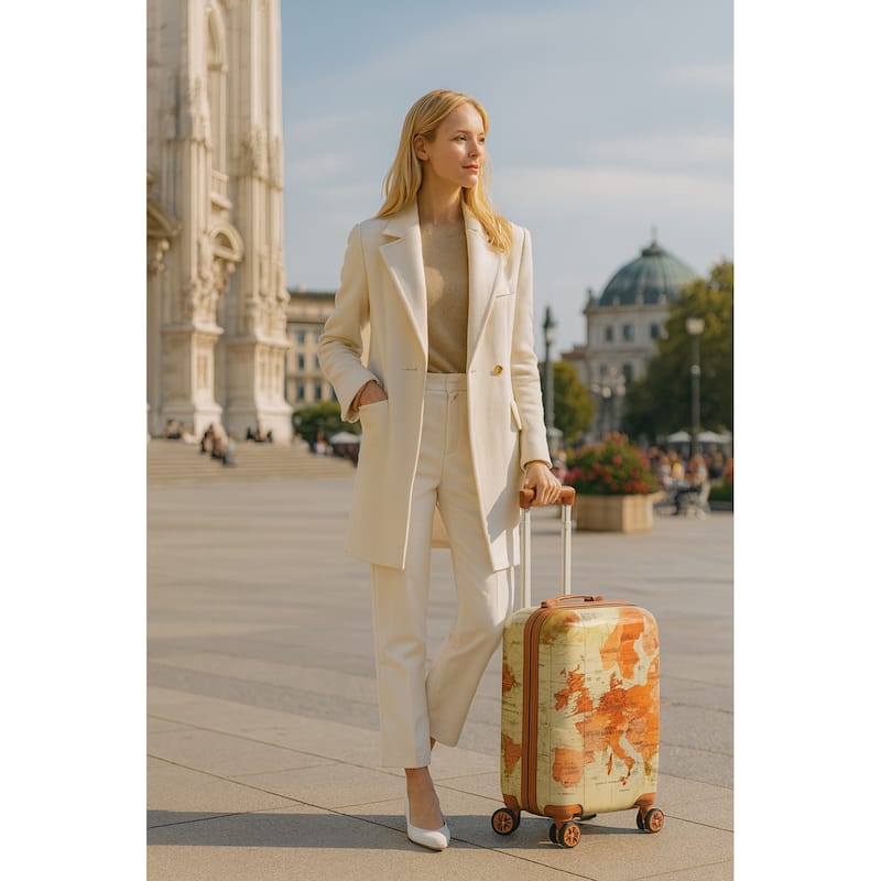 VentureX Airline Approved Luggage Lightweight Hardside Suitcase with Spinner Wheels, Europe, 2-Piece Carry-On Set